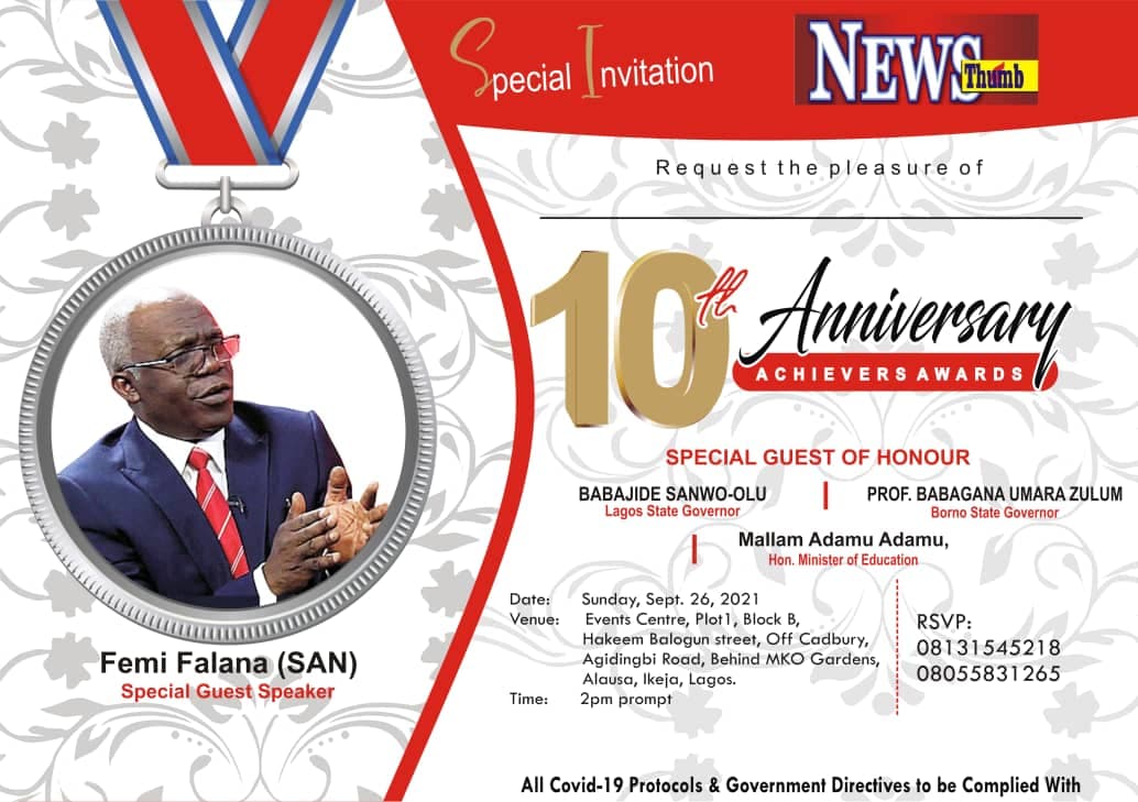 NewsThumb Magazine Stages 10th Anniversary and Achievers’ Awards Sept 26